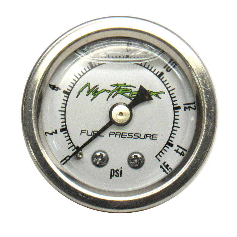 NyTrex Fuel Pressure Gauge 124015; Inline 0 to 15 PSI 1-1/2 in. Full Mechanical 