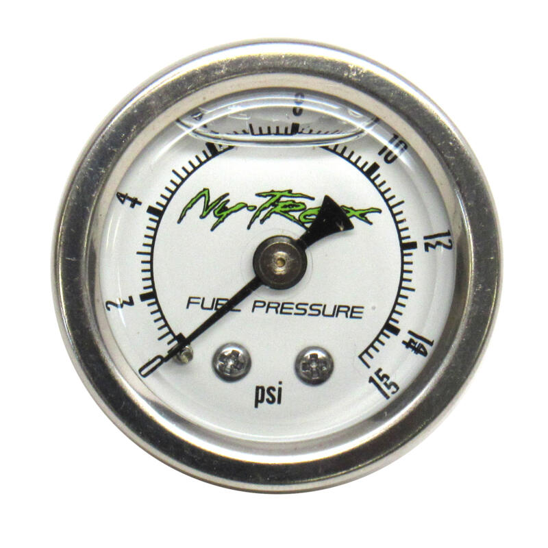 NyTrex Fuel Pressure Gauge 124015; Inline 0 to 15 PSI 1-1/2 in. Full Mechanical 