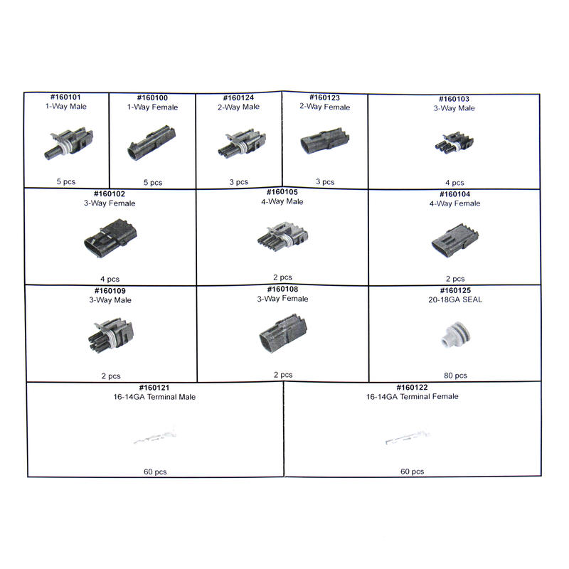 NyTrex Electrical Pin Connector 160232; Weatherpack Master Kit Metri Pack 280 Weatherpack 16 to 14 Gauge 