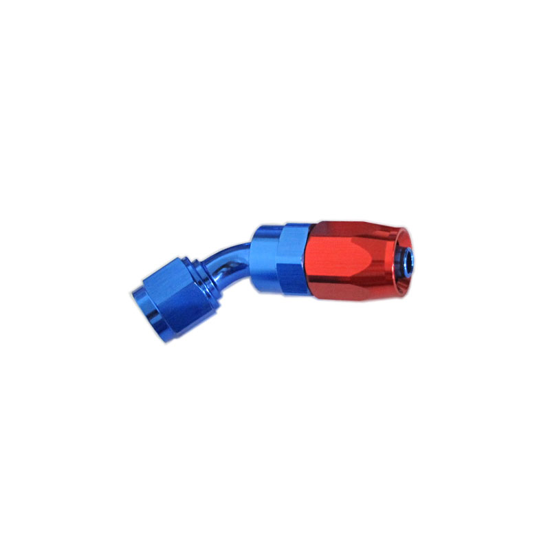 Photo for NyTrex Fuel Hose Fitting 170132; Swivel Hose End Blue/Red Anodized -12AN 45 deg. -12AN Female