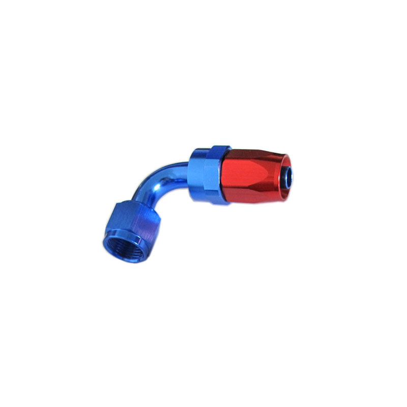 Photo for NyTrex Fuel Hose Fitting 170156; Swivel Hose End Blue/Red Anodized -12AN 90 deg. -12AN Female
