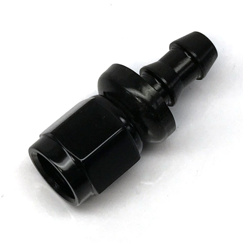 NyTrex Hose End 170197; Push Lock Black Anodized -04AN Straight -04AN Female 