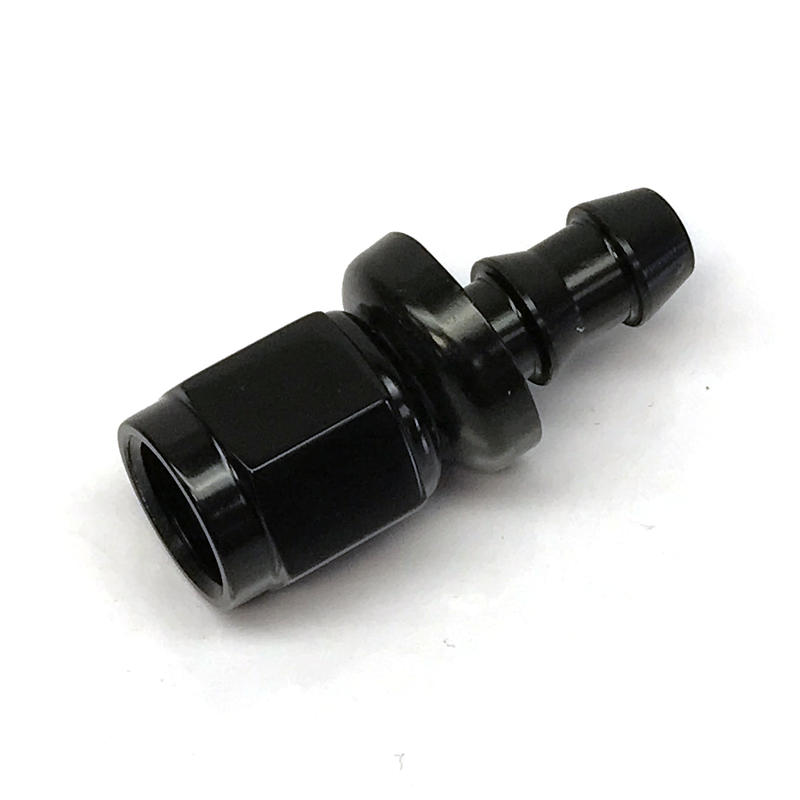 NyTrex Hose End 170197; Push Lock Black Anodized -04AN Straight -04AN Female 