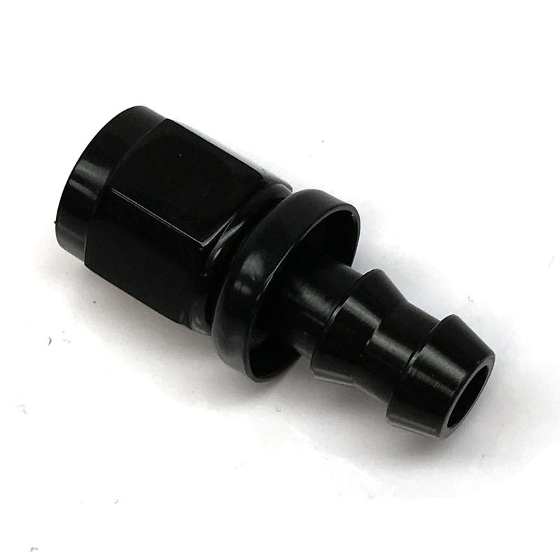 NyTrex Hose End 170199; Push Lock Black Anodized -06AN Straight -06AN Female 