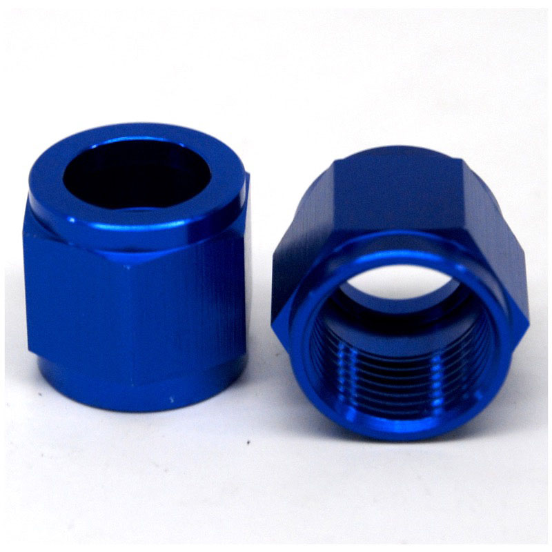 Photo for NyTrex Tube Fitting 170270; Tube Nut Blue Anodized 1/2 in. Tube Straight -08AN Female