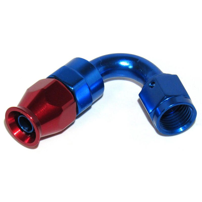 Photo for NyTrex Fuel Hose Fitting 170352; PTFE Hose End Hose End Blue/Red Anodized -06AN 120 deg. -06AN Female