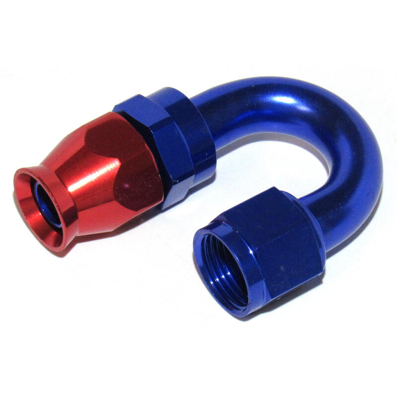 Photo for NyTrex Hose End 170378; PTFE Hose End Hose End Blue/Red Anodized -12AN 180 deg. -12AN Female
