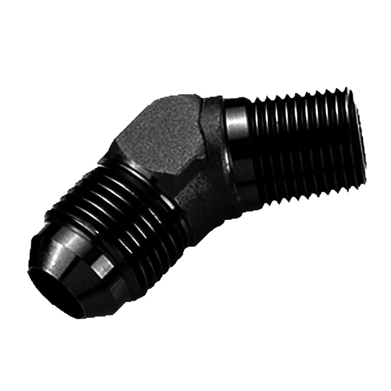 Photo for NyTrex AN Fitting 173029; AN to NPT Adapter Black -06AN Male 45 deg. 1/8 in. NPT Male 