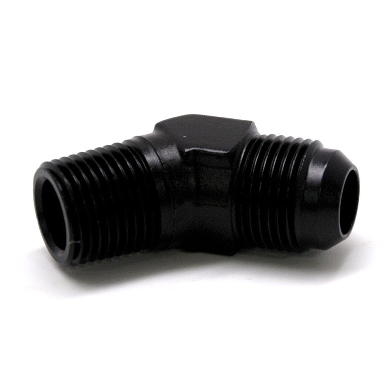 NyTrex AN Fitting 173045; AN to NPT Adapter Black -10AN Male 45 deg. 1/2 in. NPT Male 