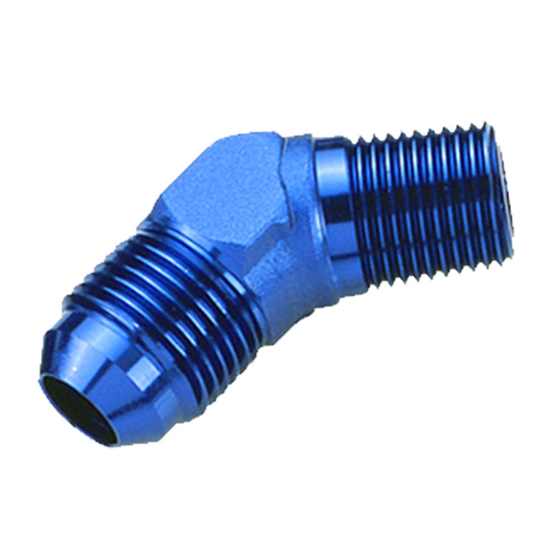 Photo for NyTrex AN Fitting 173048; AN to NPT Adapter Blue -12AN Male 45 deg. 1/2 in. NPT Male