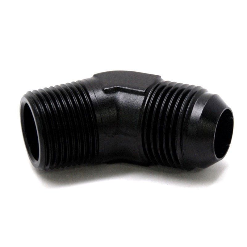 NyTrex AN Fitting 173051; AN to NPT Adapter Black -12AN Male 45 deg. 3/4 in. NPT Male 