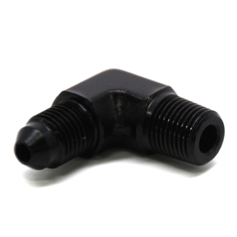 NyTrex AN Fitting 173059; AN to NPT Adapter Black -03AN Male 90 deg. 1/8 in. NPT Male 