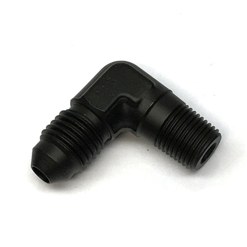 NyTrex AN Fitting 173061; AN to NPT Adapter Black -04AN Male 90 deg. 1/8 in. NPT Male 
