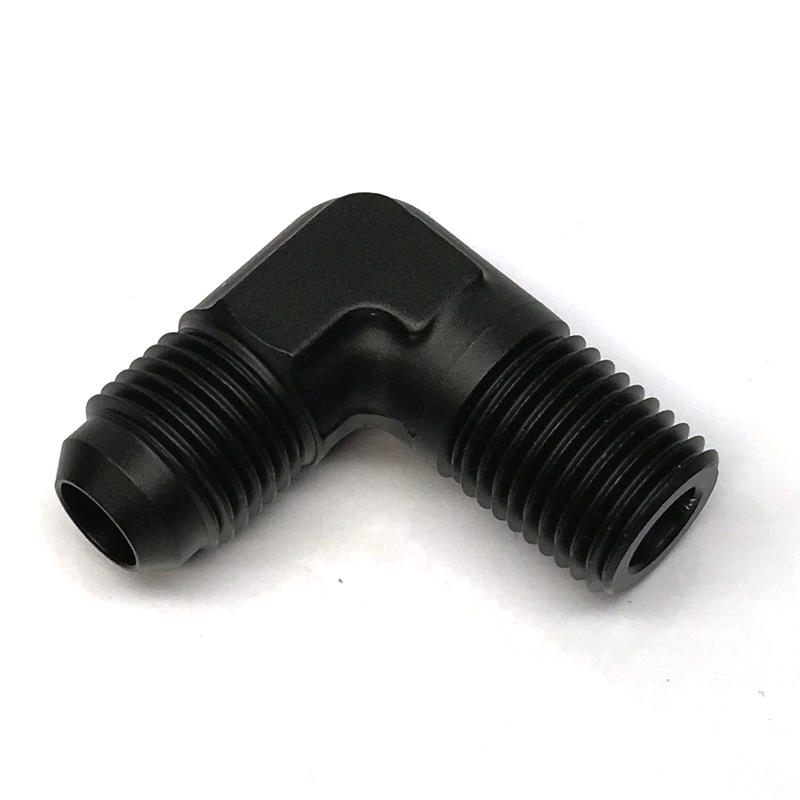 NyTrex AN Fitting 173067; AN to NPT Adapter Black -06AN Male 90 deg. 1/4 in. NPT Male 