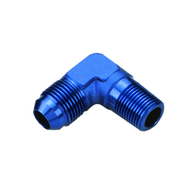 Photo for NyTrex AN Fitting 173072; AN to NPT Adapter Blue -08AN Male 90 deg. 1/4 in. NPT Male