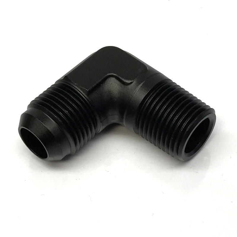NyTrex AN Fitting 173081; AN to NPT Adapter Black -10AN Male 90 deg. 1/2 in. NPT Male 