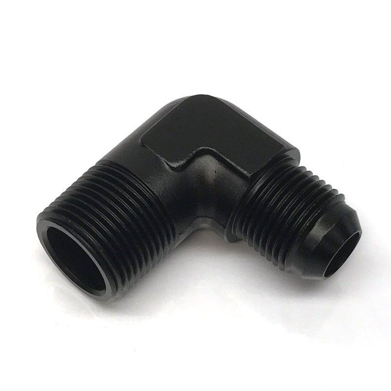 NyTrex AN Fitting 173083; AN to NPT Adapter Black -10AN Male 90 deg. 3/4 in. NPT Male 