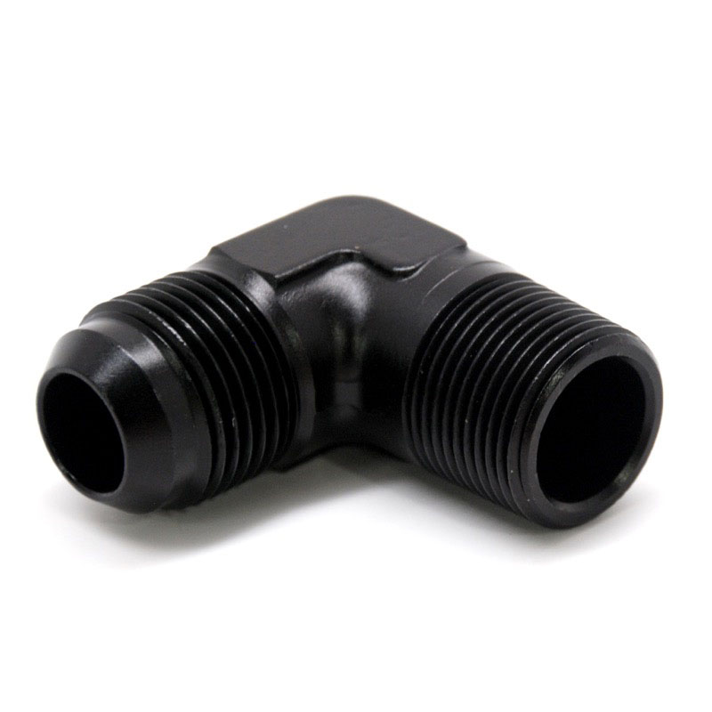 NyTrex AN Fitting 173087; AN to NPT Adapter Black -12AN Male 90 deg. 3/4 in. NPT Male 