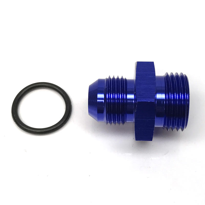 NyTrex AN Fitting 173198; AN to ORB Adapter Blue -08AN Male Straight -10AN ORB Male 