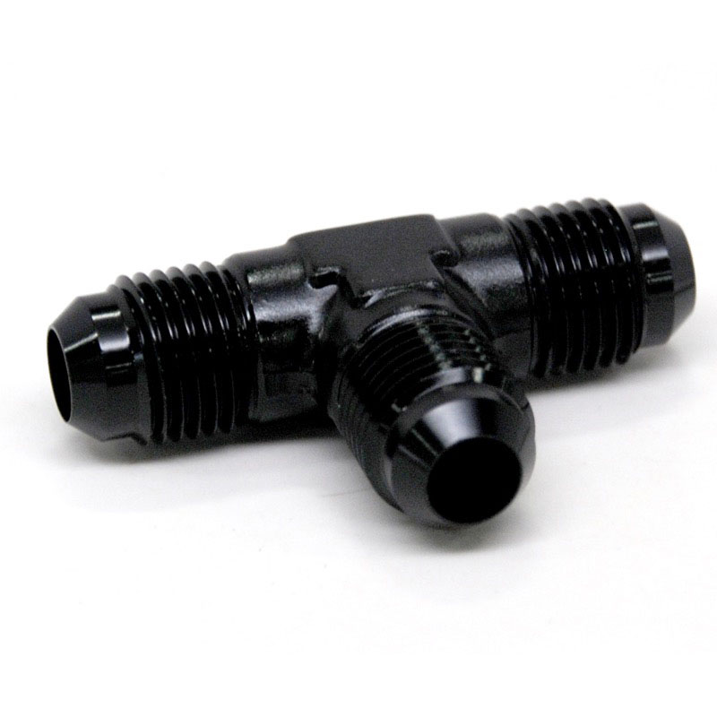 NyTrex AN Fitting 173219; AN to AN Tee Black -06AN Male Tee -06AN Male -06AN Male 