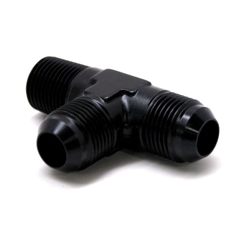NyTrex AN Fitting 173247; AN to NPT Tee Fitting Black -10AN Male Tee -10AN Male 1/2 in. NPT Male (on run) 