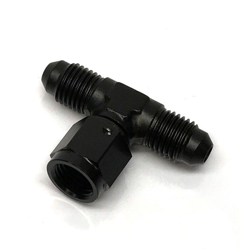 NyTrex AN Fitting 173251; AN to AN Tee Black -04AN Male Tee -04AN Female (bottom) -04AN Male 