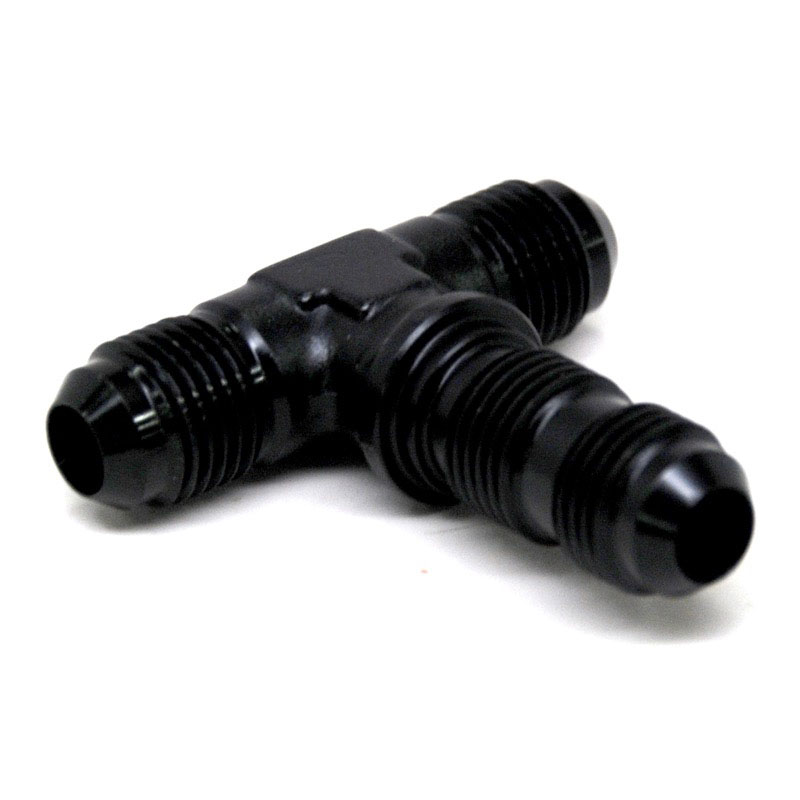 NyTrex AN Fitting 173325; AN to AN Bulkhead Tee Black -06AN Male Tee -06AN Male -06AN Male 