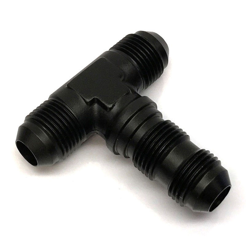NyTrex AN Fitting 173327; AN to AN Bulkhead Tee Black -08AN Male Tee -08AN Male -08AN Male 