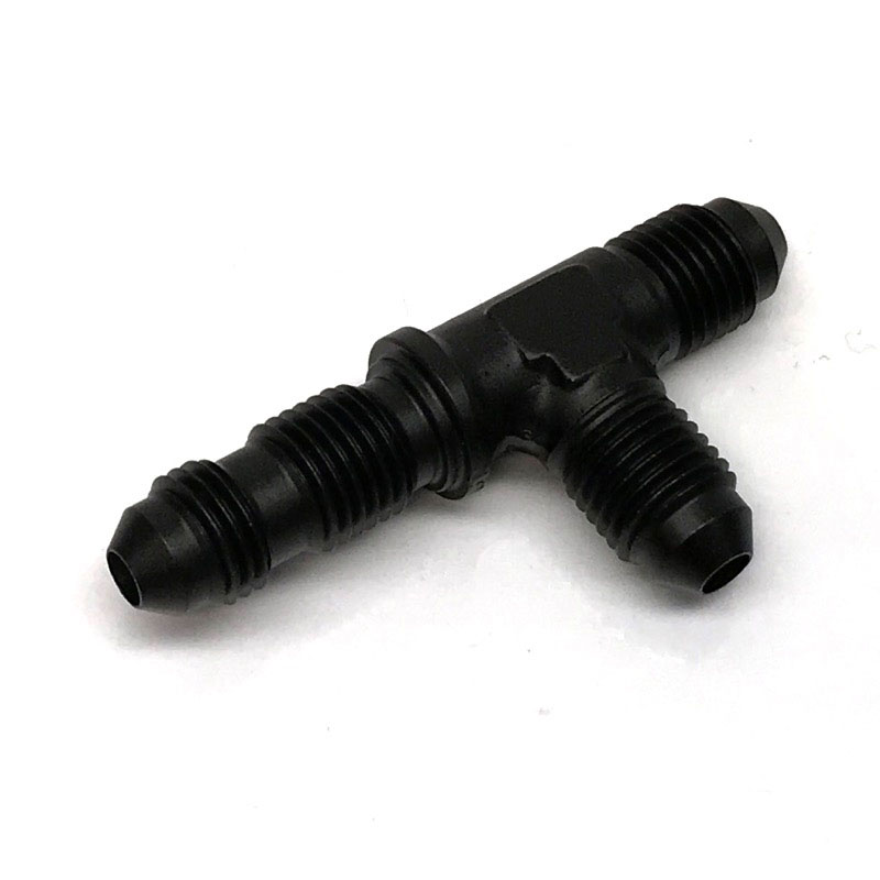 NyTrex AN Fitting 173333; AN to AN Bulkhead Tee on Run Black -04AN Male Tee -04AN Male -04AN Male 