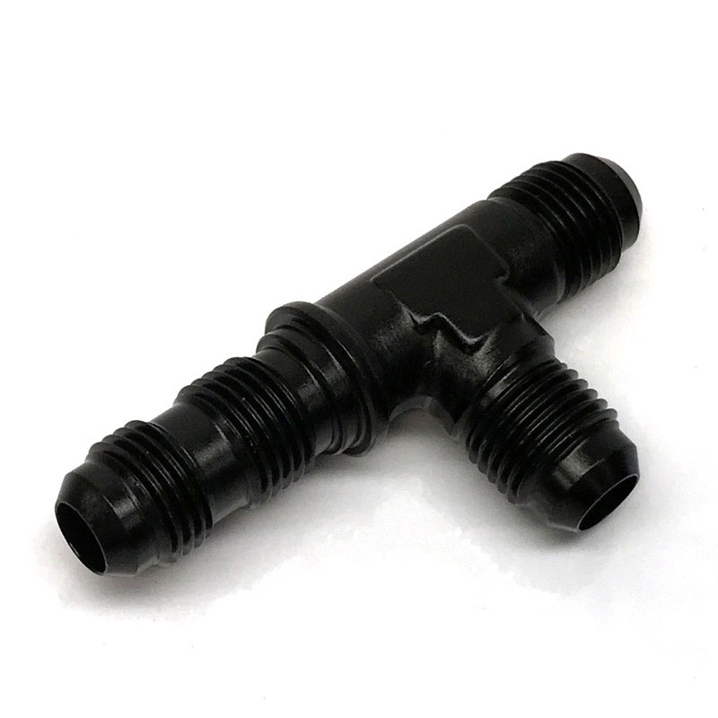 NyTrex AN Fitting 173335; AN to AN Bulkhead Tee on Run Black -06AN Male Tee -06AN Male -06AN Male 