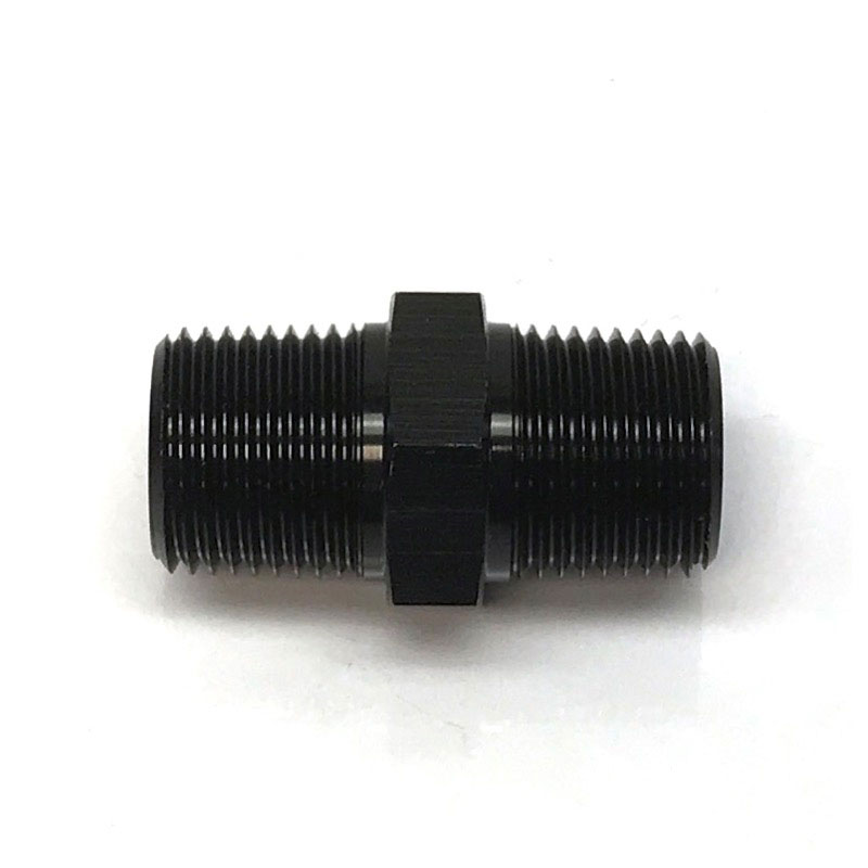 NyTrex Pipe Fitting 173381; NPT to NPT Union Black Anodized 3/8 in. NPT Male Straight 3/8 in. NPT Male 