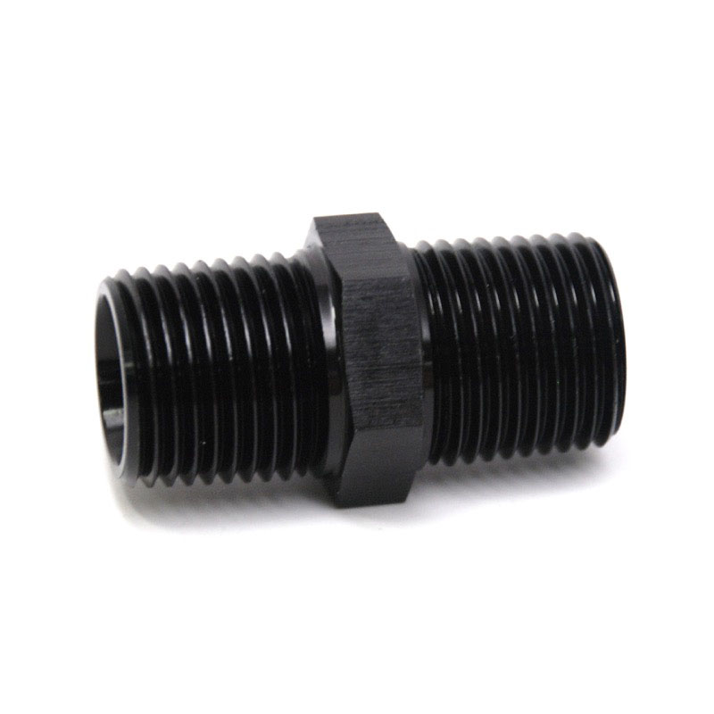NyTrex Pipe Fitting 173383; NPT to NPT Union Black Anodized 1/2 in. NPT Male Straight 1/2 in. NPT Male 