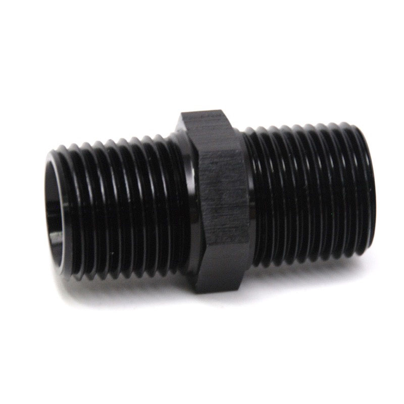 NyTrex Pipe Fitting 173383; NPT to NPT Union Black Anodized 1/2 in. NPT Male Straight 1/2 in. NPT Male 