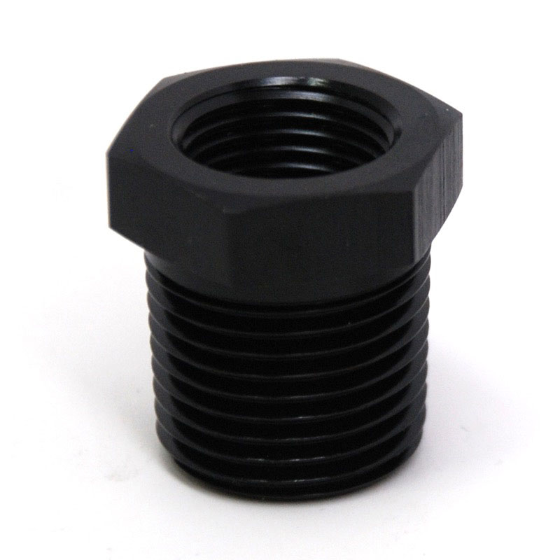 NyTrex Pipe Fitting 173397; NPT to NPT Reducer Bushing Black Anodized 1/2 in. NPT Male Straight 3/8 in. NPT Female 