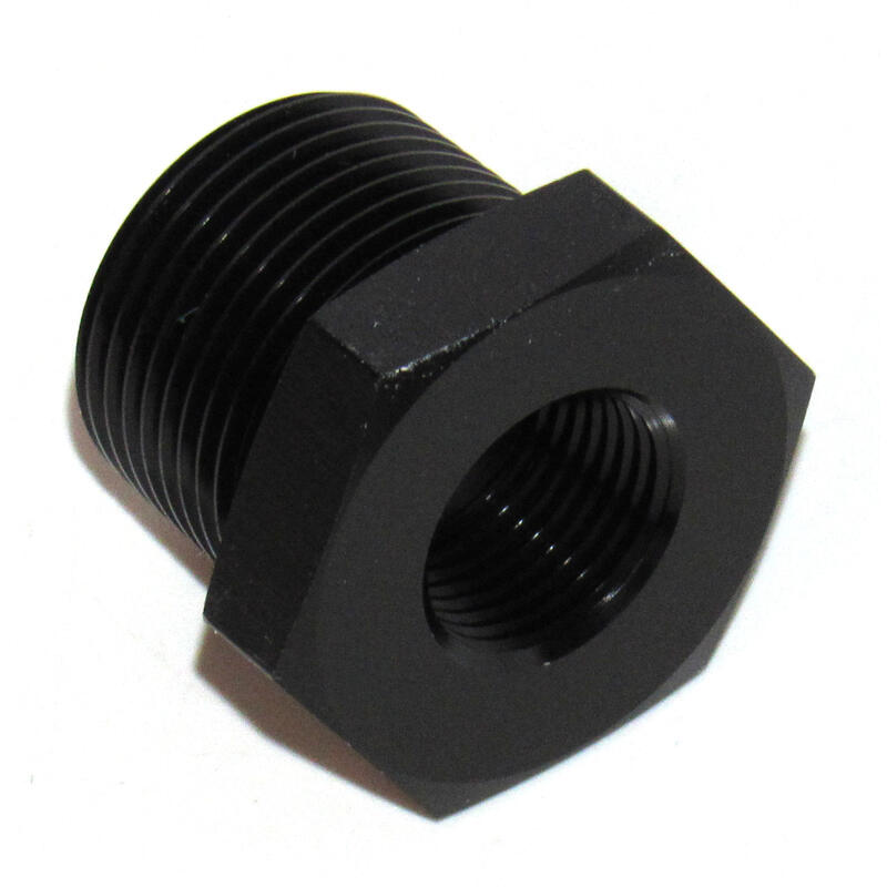 Photo for NyTrex Pipe Fitting 173399; NPT to NPT Reducer Bushing Black Anodized 3/4 in. NPT Male Straight 3/8 in. NPT Female
