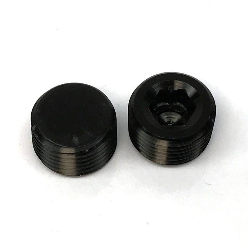 NyTrex Pipe Fitting 173407; NPT Plug Black Anodized 3/8 in. NPT Male Straight Internal Allen 