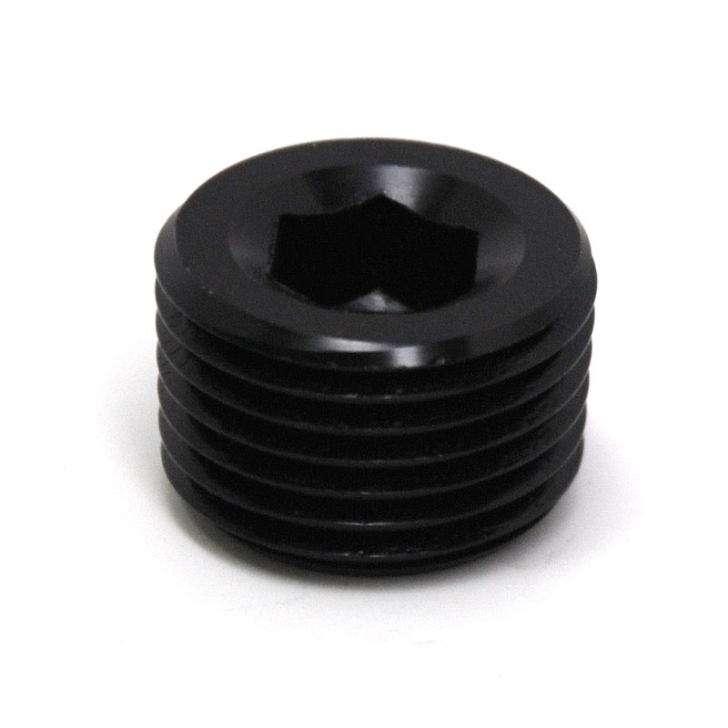 NyTrex Pipe Fitting 173409; NPT Plug Black Anodized 1/2 in. NPT Male Straight Internal Allen 