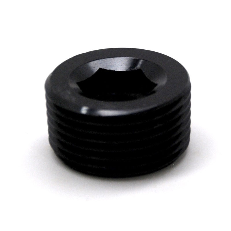 Photo for NyTrex Pipe Fitting 173413; NPT Plug Black Anodized 1.000 in. NPT Male Straight Internal Allen