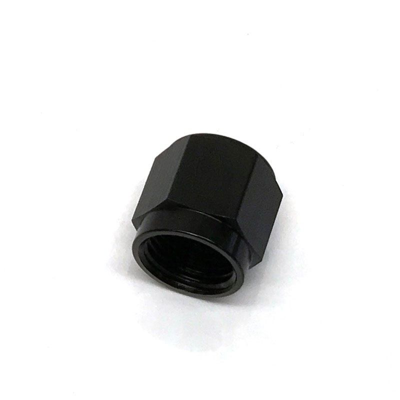 NyTrex AN Fitting 173443; AN Flare Cap Black -06AN Female Straight Hex Head 