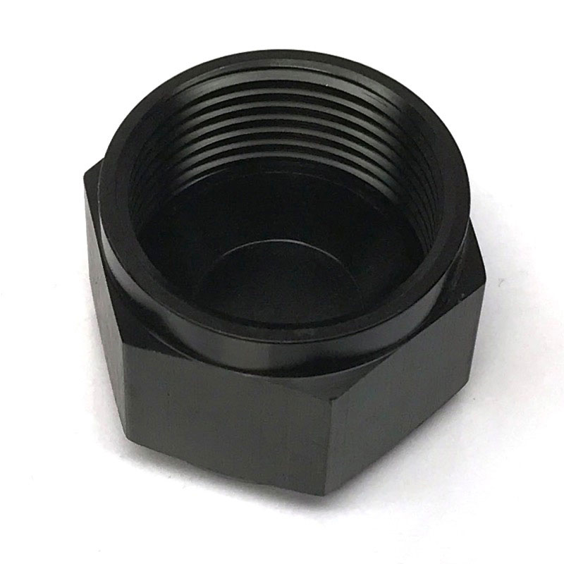 NyTrex AN Fitting 173451; AN Flare Cap Black -16AN Female Straight Hex Head 