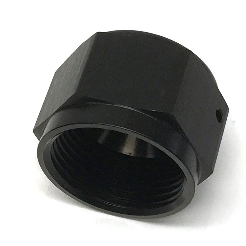NyTrex AN Fitting 173451; AN Flare Cap Black -16AN Female Straight Hex Head 