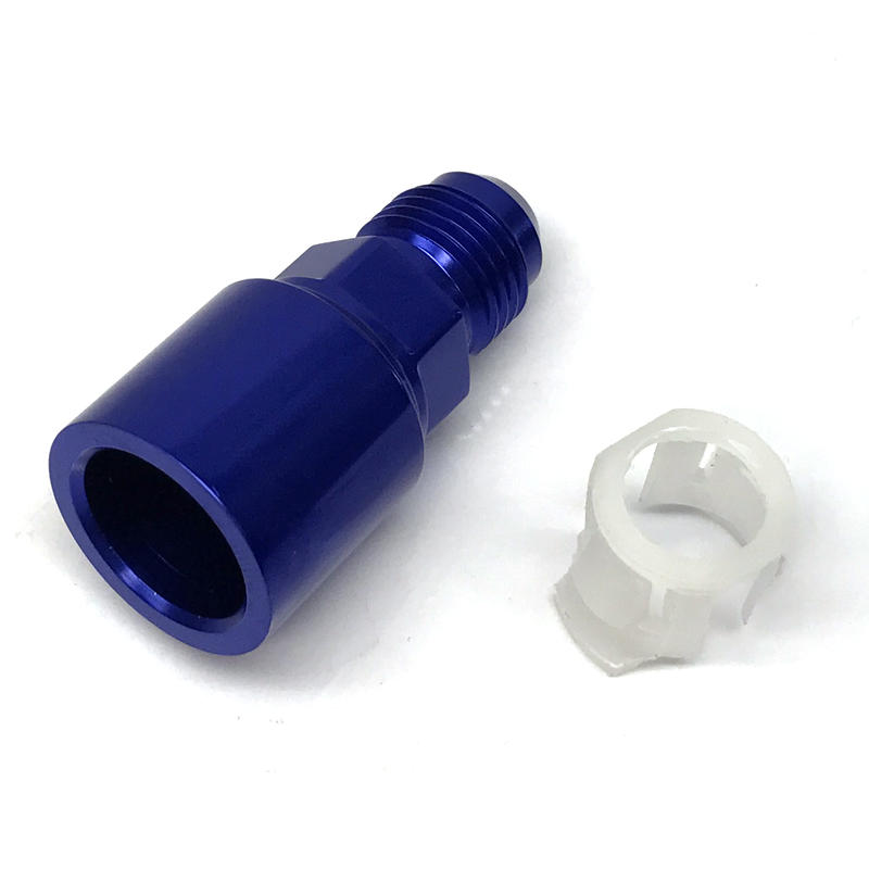 NyTrex AN Fitting 173504; AN to Quick Connect Adapter Blue -06AN Male Straight 3/8 in. SAE Female 