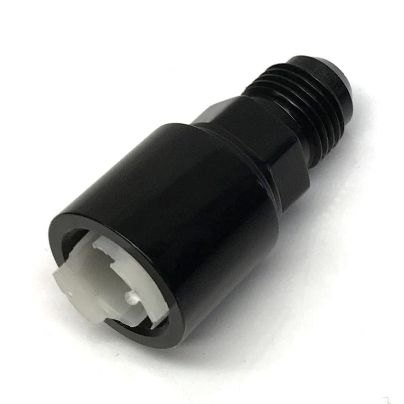 NyTrex AN Fitting 173505; AN to Quick Connect Adapter Black -06AN Male Straight 3/8 in. SAE Female 