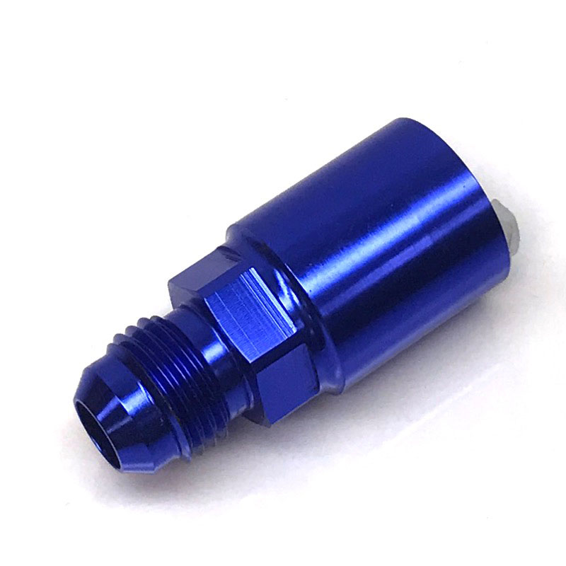 NyTrex AN Fitting 173506; AN to Quick Connect Adapter Blue -06AN Male Straight 5/16 in. SAE Female 