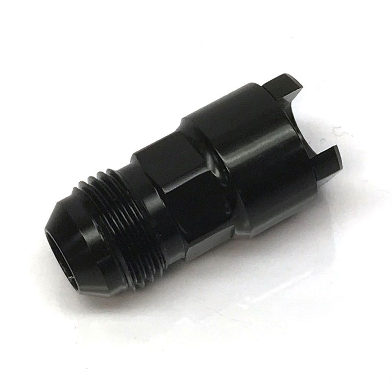 NyTrex AN Fitting 173511; AN to Quick Connect Adapter Black -08AN Male Straight 3/8 in. SAE Female 