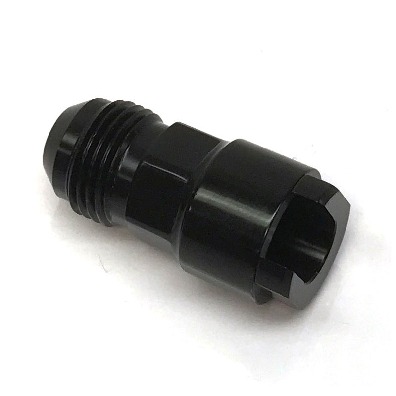 NyTrex AN Fitting 173511; AN to Quick Connect Adapter Black -08AN Male Straight 3/8 in. SAE Female 