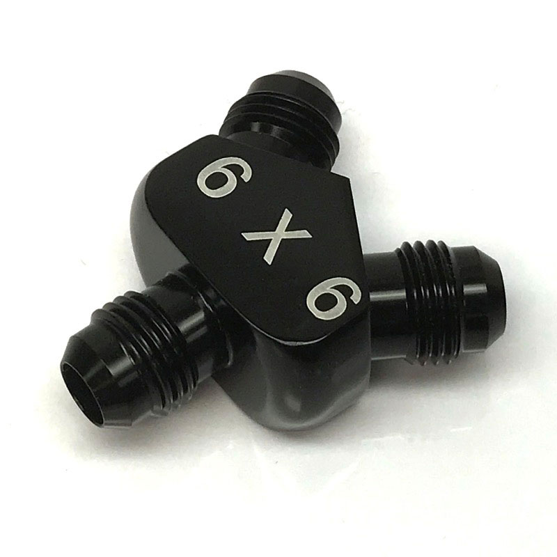 NyTrex Distribution Blocks 173519; AN to AN Y-Block Black -06AN Male Y Fitting -06AN Male -06AN Male 