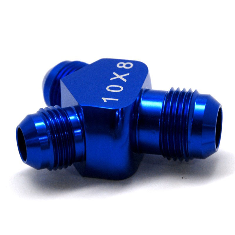 NyTrex Distribution Blocks 173524; AN to AN Y-Block Blue -10AN Male Y Fitting -08AN Male -08AN Male 