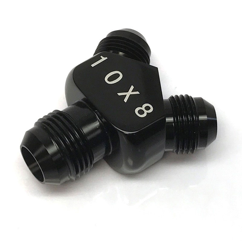 NyTrex Distribution Blocks 173525; AN to AN Y-Block Black -10AN Male Y Fitting -08AN Male -08AN Male 