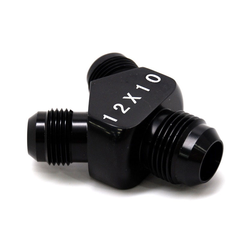 NyTrex Distribution Blocks 173529; AN to AN Y-Block Black -12AN Male Y Fitting -10AN Male -10AN Male 